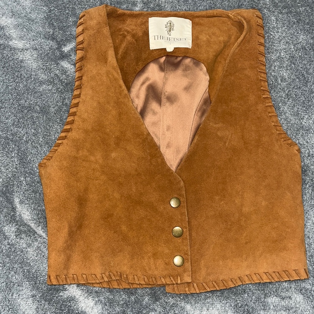 Brown suede vest